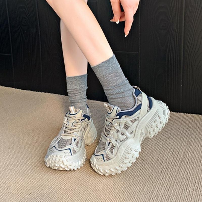 Daddy Shoes Women's Spring and Autumn 2025 New Women's Shoes Retro Small Man Thick-soled Lightweight Sports Shoes Breathable Casual Shoes