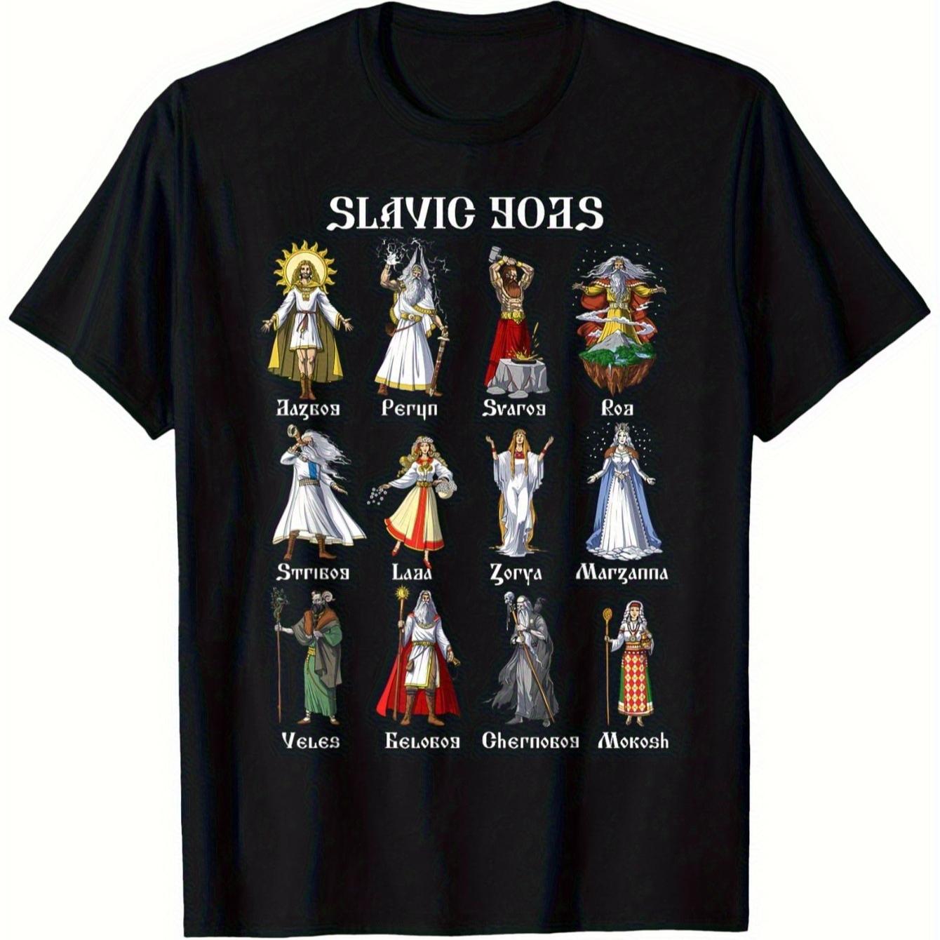 

Ancient BalticRussian Mythology Slavic Gods TShirt 100 Cotton ONeck Short Sleeve Summer Casual Mens Tshirt Streetwear 4XL