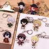 Action Bungo Stray Dogs Keychain Playthings Q Version Nakajima Atsushi Yosano Akiko Kunikida Doppo Mori Ogai Plastic Key Ring Present Toy