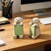 Dog Memo Pad Dispenser Resin Cute Dog Desktop Stick Note Holder for School Home Office Desk Accessories