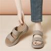 Casual Outer Wear Slippers Slope Heel One-word Drag Summer Outer Wear Not Tired Feet Sandals Versatile Thick-soled Velcro Sandals