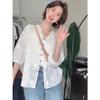Elegant Embroidered Summer 2025 Women's Seven-Sleeve Top