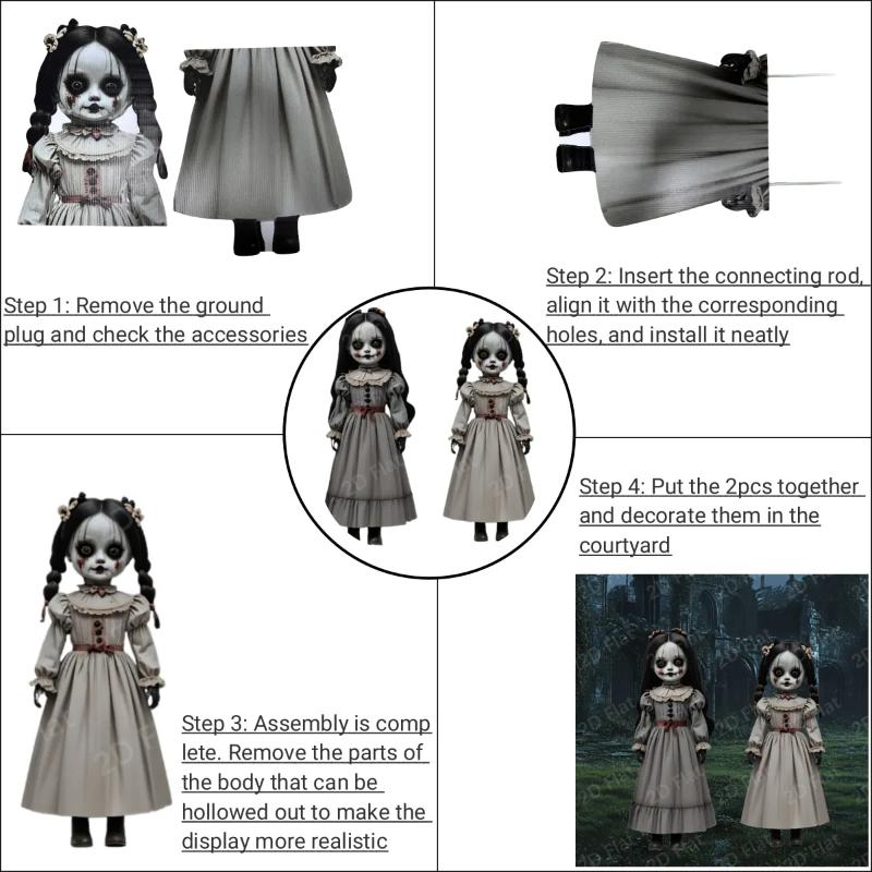 Large Halloween Horror Dolls Pattern Decorative Plate Halloween-shaped Courtyard Plastic Signs for Halloween Decorations