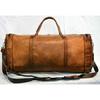 Leather Bag Genuine Travel Duffle Gym Vintage Weekend Overnight Men S Luggage