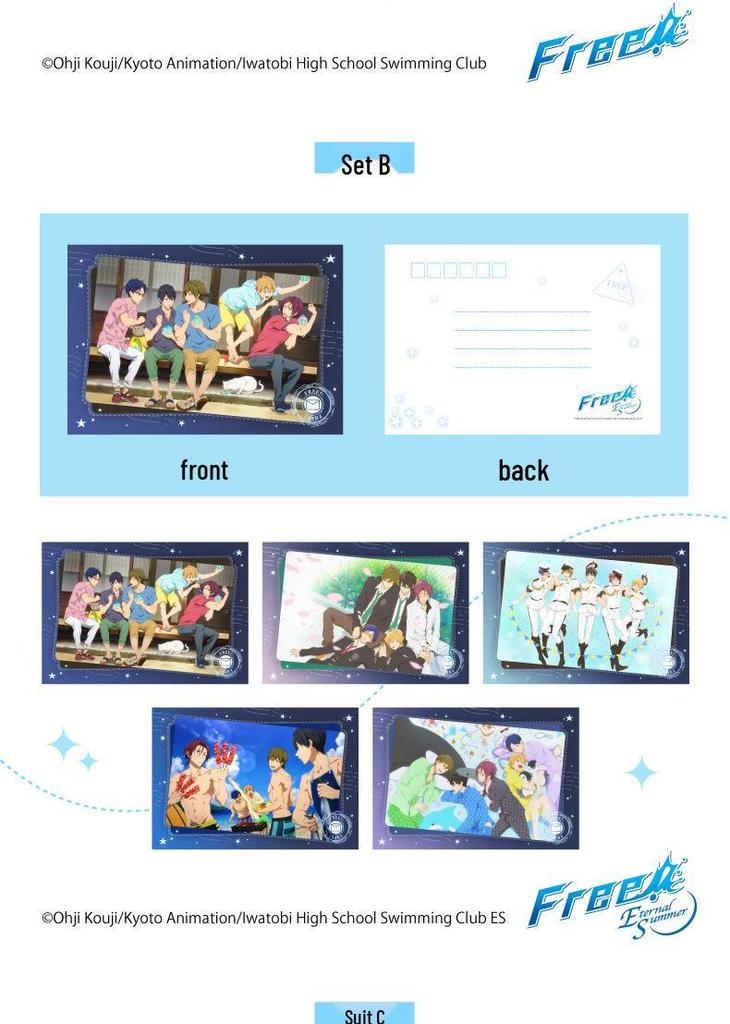 Chao Key Wan Boys' Swimming Club Anime Postcard Set 2D Merchandise