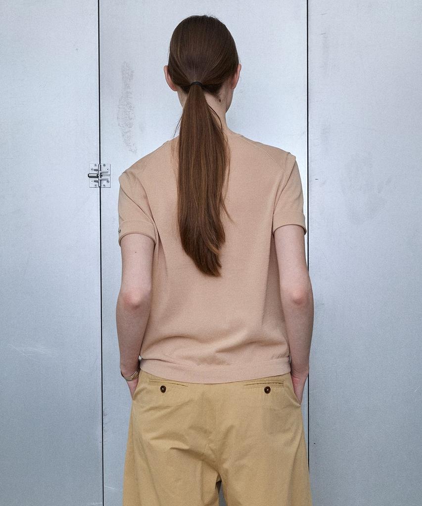 DEETO Embroidered Sleeve Knit Tee [Brige]