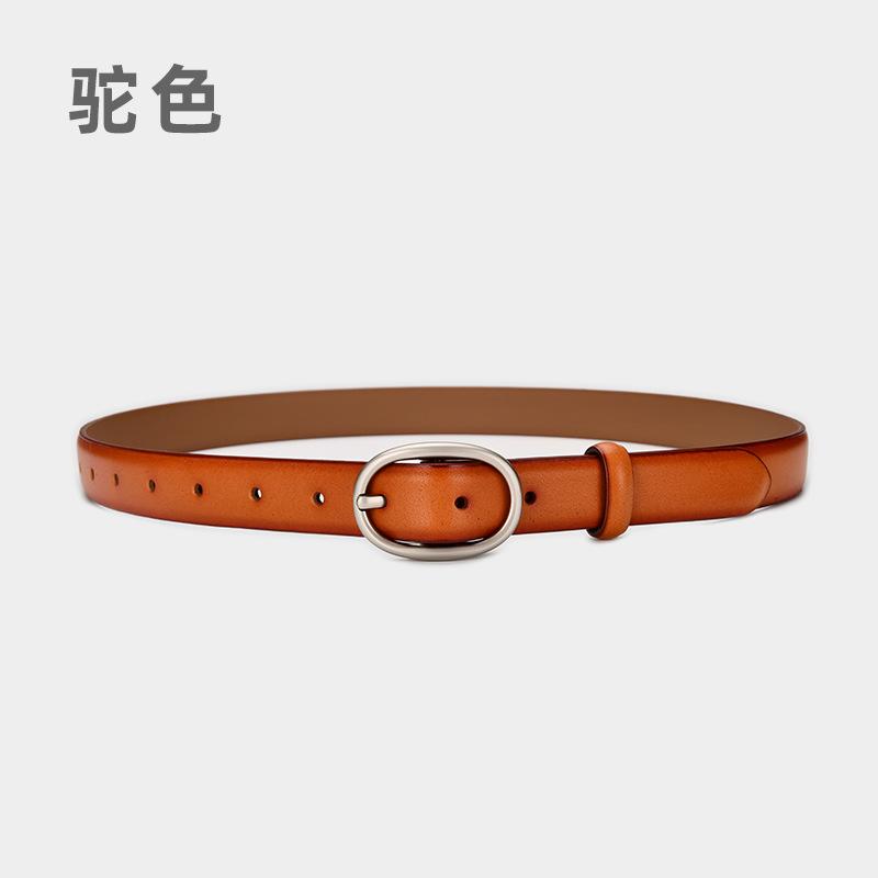 Belt Women'S Winter Casual Jeans With Decorative Thin Belt Cowhide Black Simple Women'S Belt