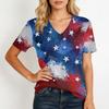 Shirts For Women Trendy V Neck T Shirts Casual Printed Blouse Tops For Women
