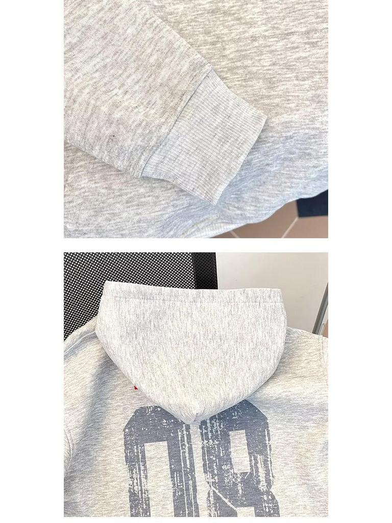 Autumn Unisex Letter Print Embroidered Hoodie - Casual Trendy Loose Fit