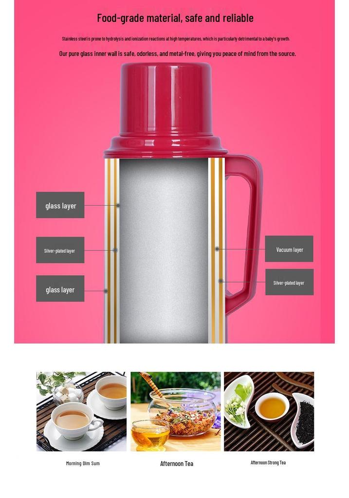 Compact 2L Classic Hot Water Bottle – Insulated Thermos with Plastic Shell for Dorm Use, 5 lbs