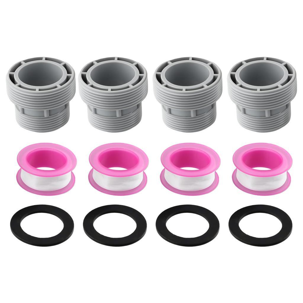 1 1/2 Inch NPT To 40mm Conversion Adapter Kit for Above Ground Pool Filter Connections with Sealing Accessories