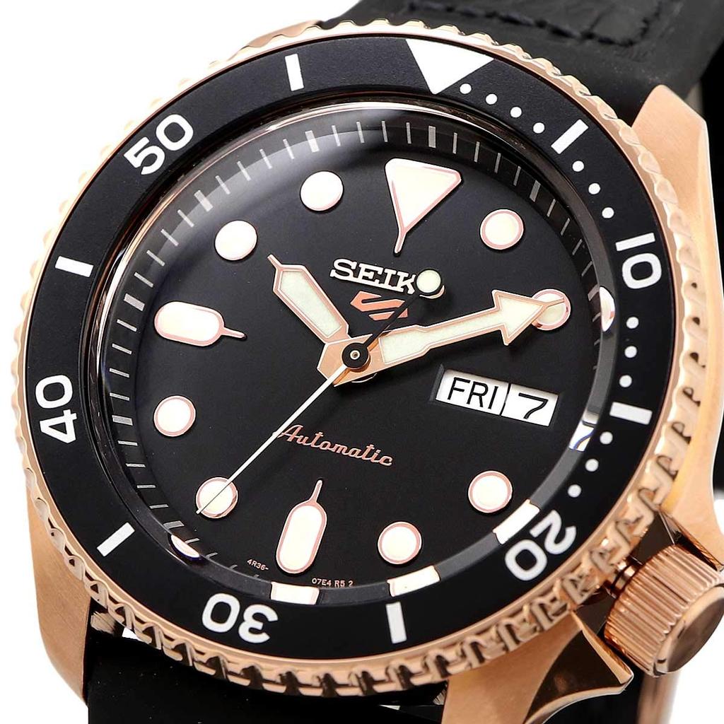 SEIKO 5 SPORTS Automatic Wristwatch for Men SRPD76K1 Rose Gold × Black