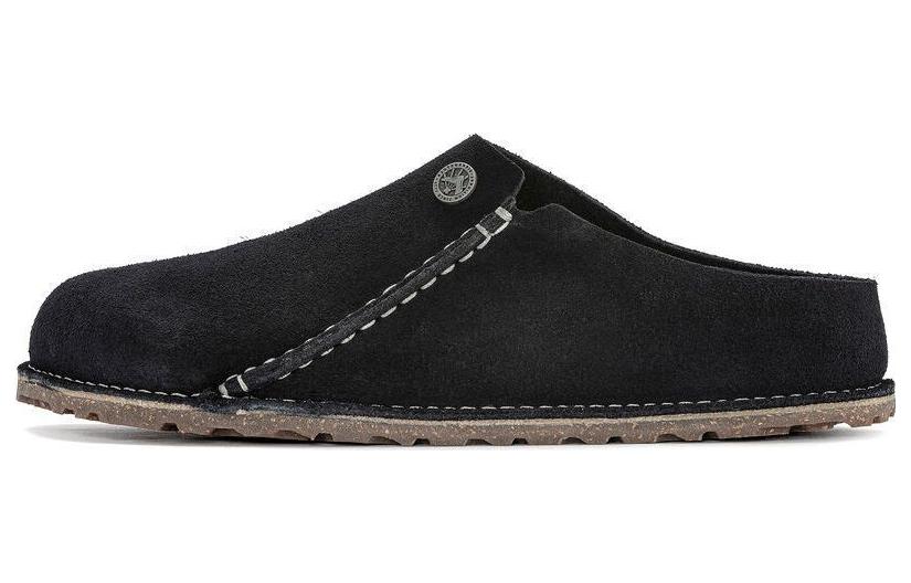Birkenstock Замшевые Модные Трендовые Закрытые Шлепанцы Унисекс Черные Обычные 1023146 42