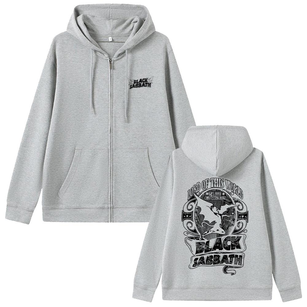 Heavy Metalová rocková kapela Black Sabbath Ozzy Osbourne Master of Reality Lord of This World Pánská vintage bunda se zipem