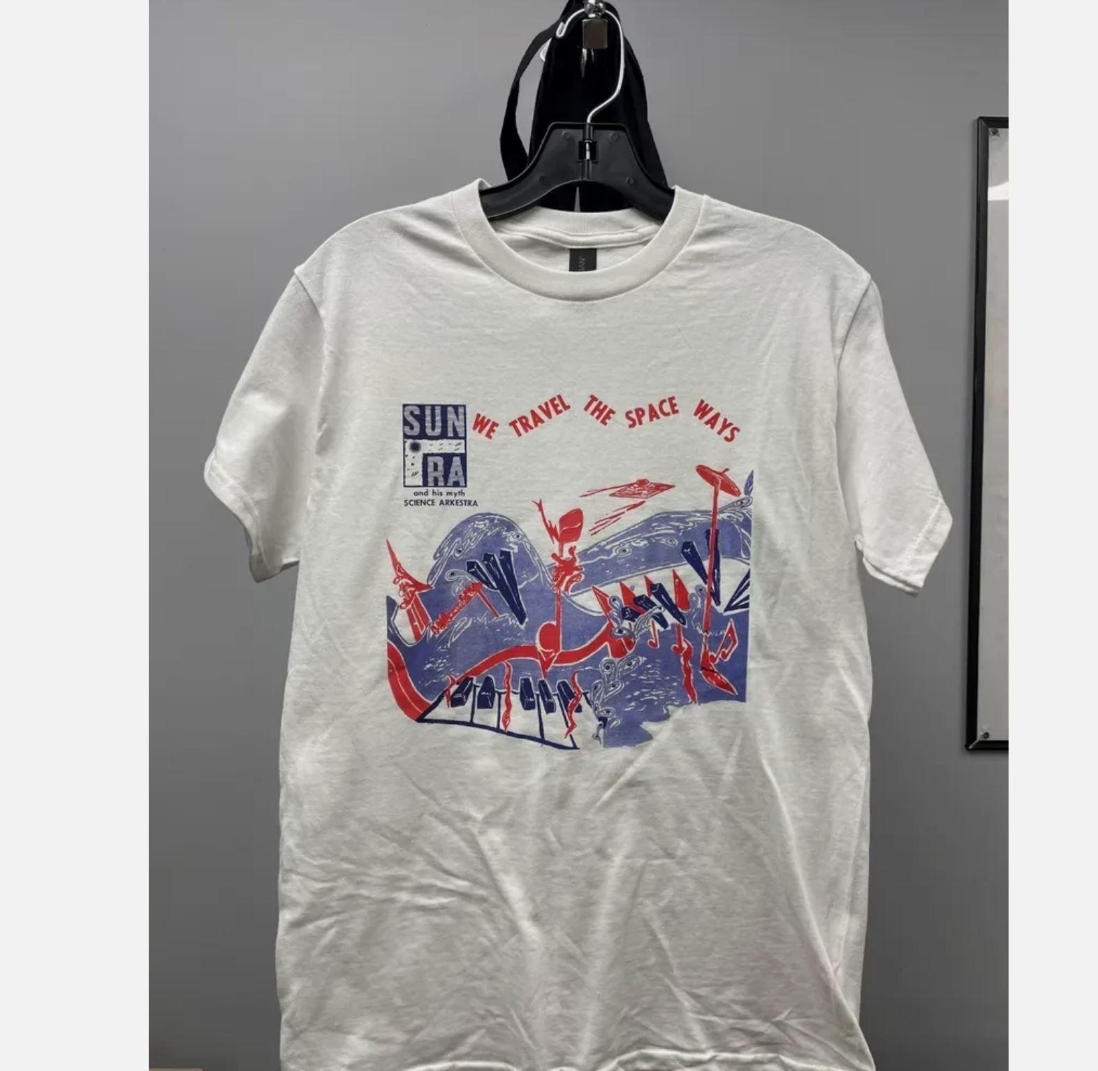 

Винтажная хлопковая рубашка Sun Ra Space Waves, унисекс, размеры от S до 4XL S