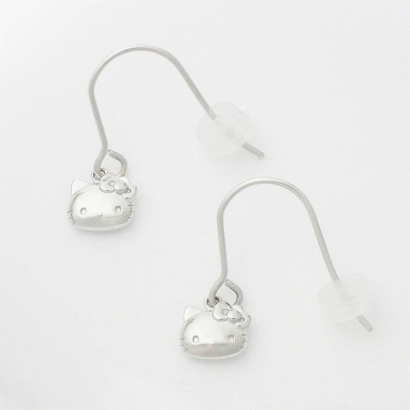 Sanrio Hello Kitty Hook earrings ( Silver ) Japan NEW