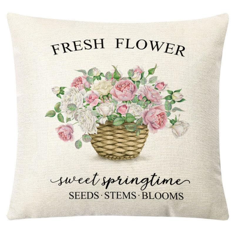 Pillow Nordic Linen Pillow Cover Spring Living Room Sofa Cushion Lumbar Cushion