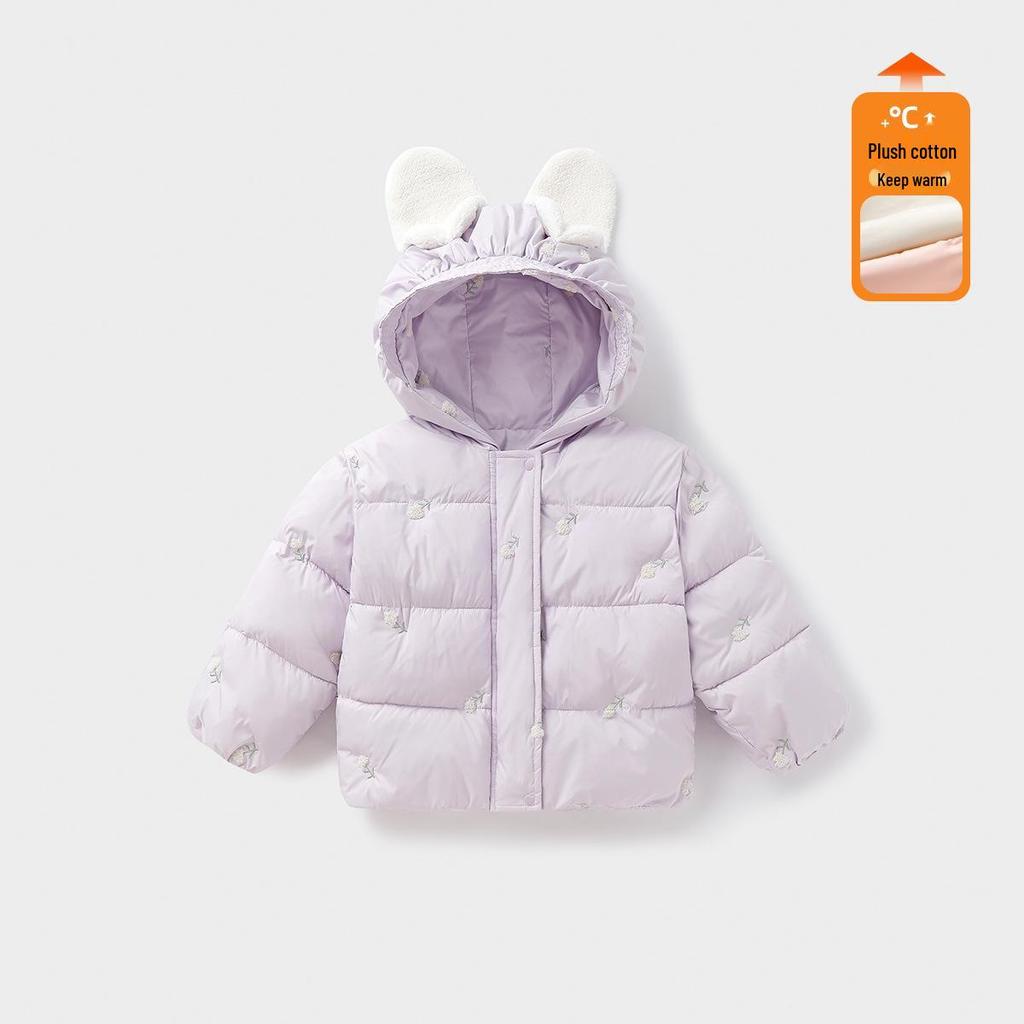 Stilvolle Kapuzen-Baumwolljacke für Mädchen – Warmer gefütterter Mantel für Kinder – Winter 2025