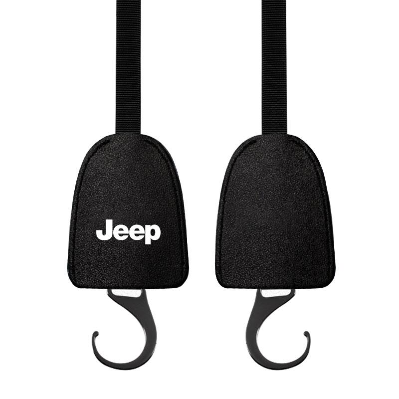 Leather Car Seat Back Hooks Portable Hanging Bag Rack For uj8 Wrangler Grand Cherokee Compass Renegade Tyre Stem Air Caps rf63