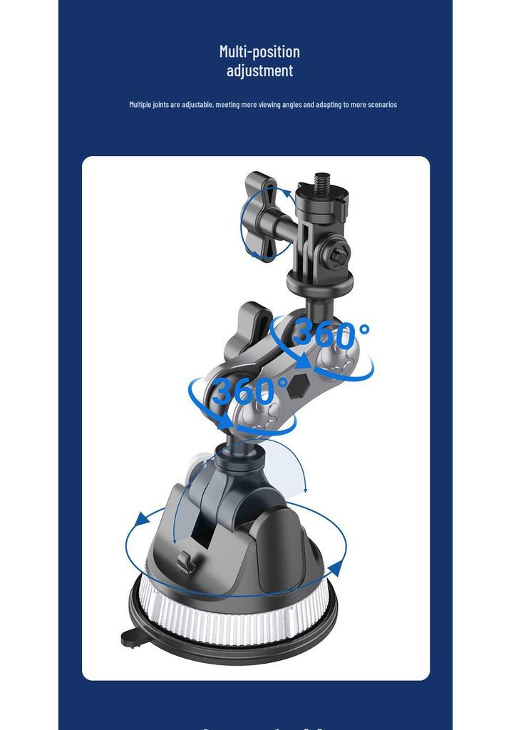 Multi-functional Car Phone Mount with Suction Cup for Camera and Navigation