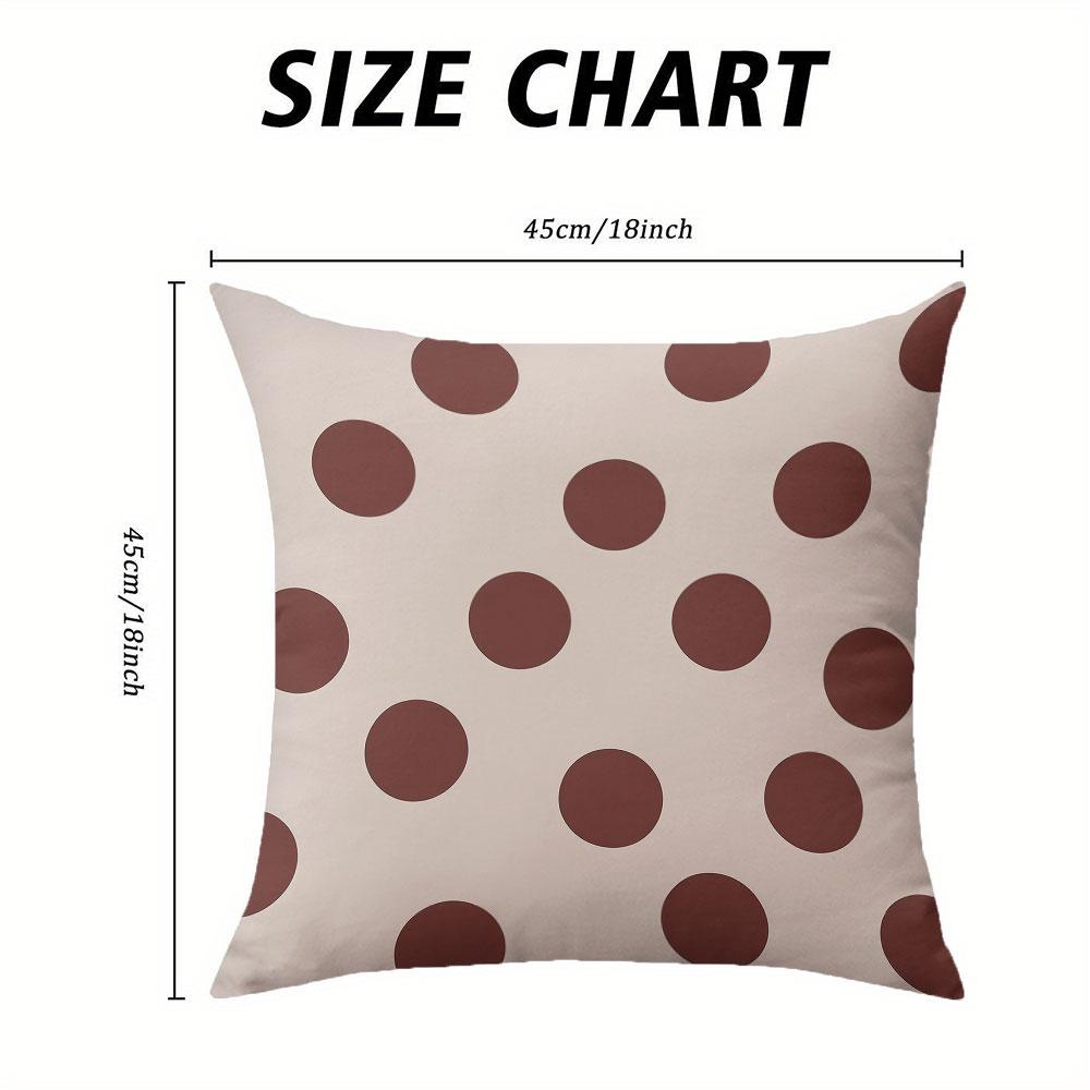 Retro Brown Toned Polka Dots square Jacquard Pillow Cover for Sofa Office Waist Cushion Cover Home Decorative Pillowcase