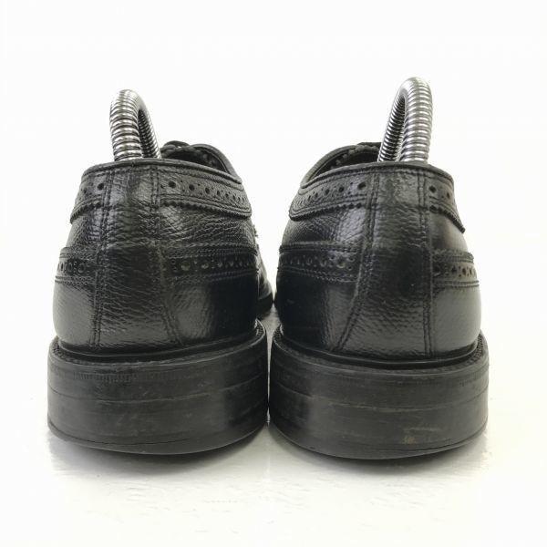Vintage 80s-90s / Made In USA / FLORSHEIM Long Wingtip Goodyear Welt Leather Shoes Black /8.5E / 26.0-26.5cm/(USED)