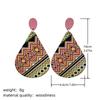 Bohemian Big Water Drop Wooden Earrings for Women Vintage Unique Design Colorful Printed Ethnic Earring Female Jewelry