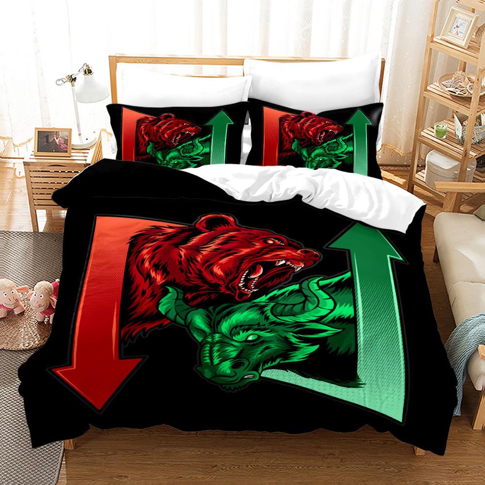 Home Textiles Finance Stock Quilt Cover Digital Printing Three-Piece 3D 135*200cm