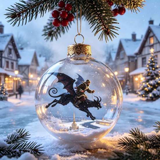 Palline di Plastica per Festa Ornamento Luminoso Storia di Natale, Palla Appesa 3D Luminosa con LED Caldo, Mini Decorazione Festiva da Interno/Esterno Festività