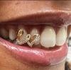 Hot Selling Halloween Hip Hop Grillz: Real Gold Plated Copper, Punk Zircon Paved, Big Gold Tooth Jewelry.