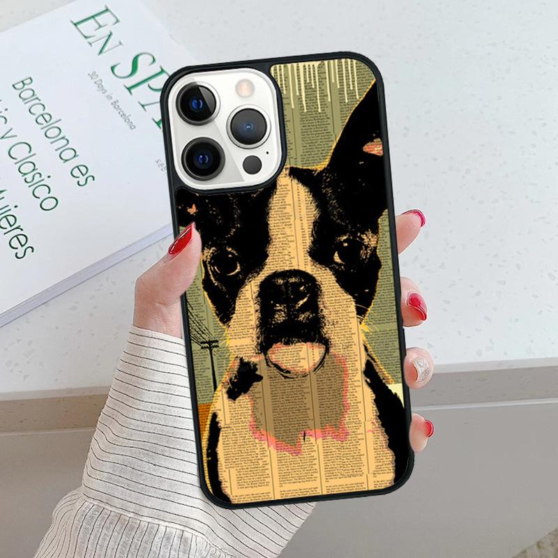Boston Terrier Dog Faces Phone Case For iPhone 17 Air 15 16 16e 14 13 Pro Max Coque 12 11 Pro Max PLUS fundas cover