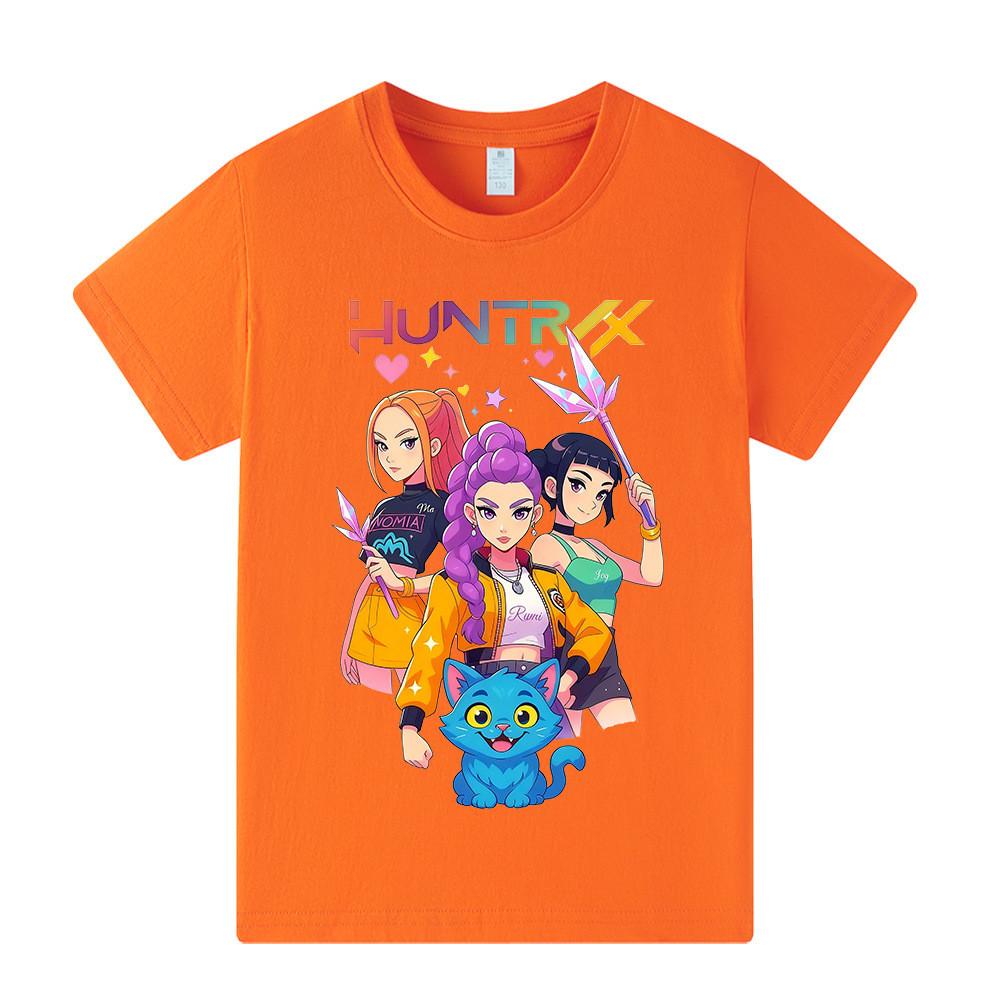 A1233 Kids Boys Girls Kpop Rumi Zoey Mira Print Short Sleeves T-shirt