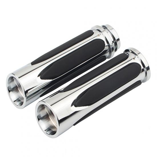 

Рукоятки для мотоцикла, 1 дюйм, мягкая на ощупь удобная ручка с ЧПУ для Harley Touring Softail Dyna, электронная ручка дроссельной заслонки Chrome