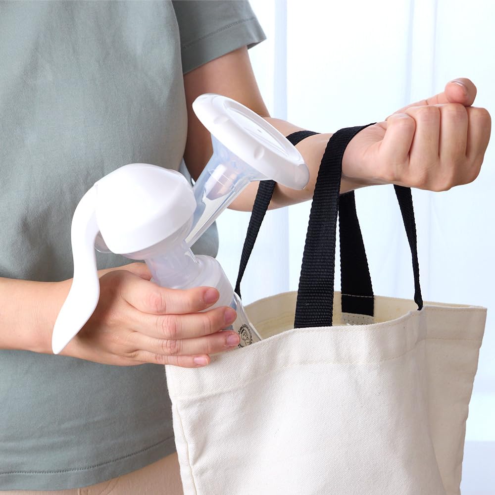BabyGoo Breast Pump, Recommended by Obstetricians and Midwives, Manual, Two-Level Suction Adjustment, Stress-Free Lightweight Handle, Portable,