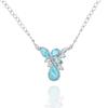 Larimar & Topaz Necklace: 925 Sterling Silver Chain