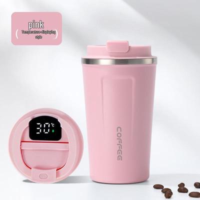 Insulated Stainless Steel Coffee Cup with Smart Temperature Display and Lid - Portable Gift for Men and Women