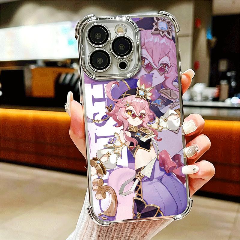 Genshin Impact Anime Beschichtetes Handyhülle Für Iphone 16 17 Pro Max Air 16E 14 15 Plus 12 13 Mini Anti-Fall Airbag Hülle