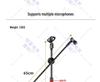 Retractable Folding Microphone & Phone Tripod Stand for Live Streaming and Karaoke, Portable for Indoor/Outdoor Use