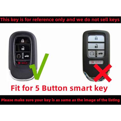 TPU Key Fob Cover Compatible with (5 Buttons) 2022-2025 Honda Accord Civic HR-V CR-V Pilot Sport SI EX EX-L Touring (Black/White)