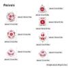 7 Pcs White Red Lotus Flower  Metal Dice Solid Metal Polyhedral Dice Set Suitable for Role-Playing RPG  Board Game Card Game