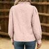 Long Sleeve Button Down Shirt for Women with Floral Embroidery Loose Fit Blouse Casual Collar Top for Daily Wear