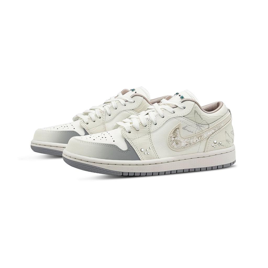 Jordan Air Jordan 1 Pearl Butterfly Abrasion Resistant Low Top Vintage Basketball Shoes Women's Ecru IH7323-100(Team827-)