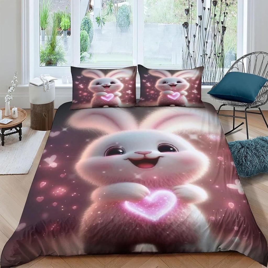 3D Tiger Rabbit Snake Pig Snail Unicorn Chick Fish Doona Duvet Quilt Cover Set