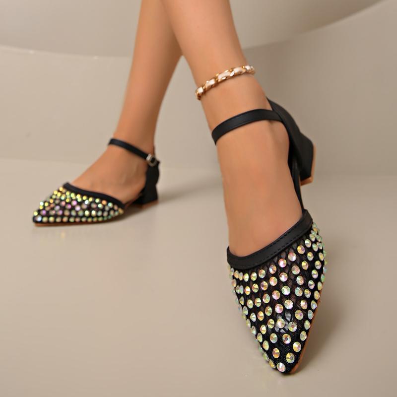 

Модные Роскошные Стразы Градиентные Слингбэки Женские Туфли Модные Блестящие Кристальные Банкетные Шпильки Высокие Каблуки Модные Туфли для Вечеринки Выпускного 36 чёрный