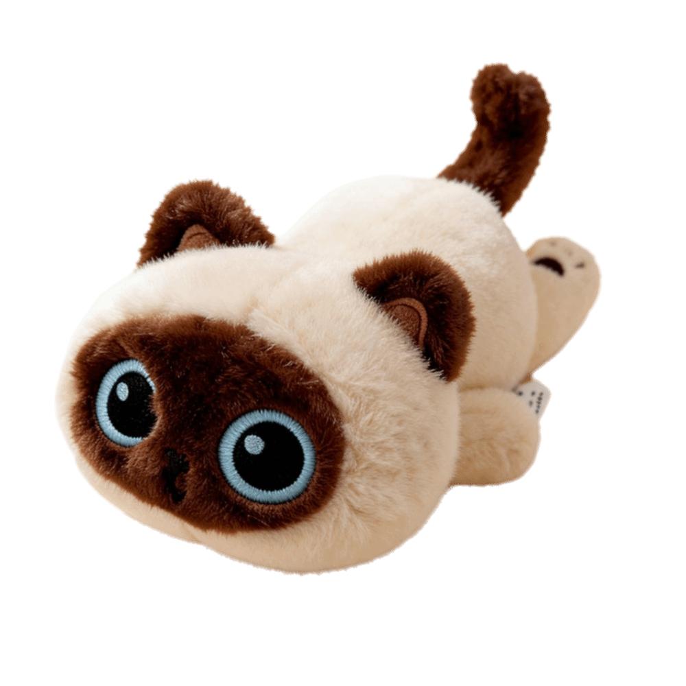 Cute Big Eyes Cat Plush Toy Soft Siamese Cat  Plush Doll Simulation Cat Plush Doll  Home Decoration