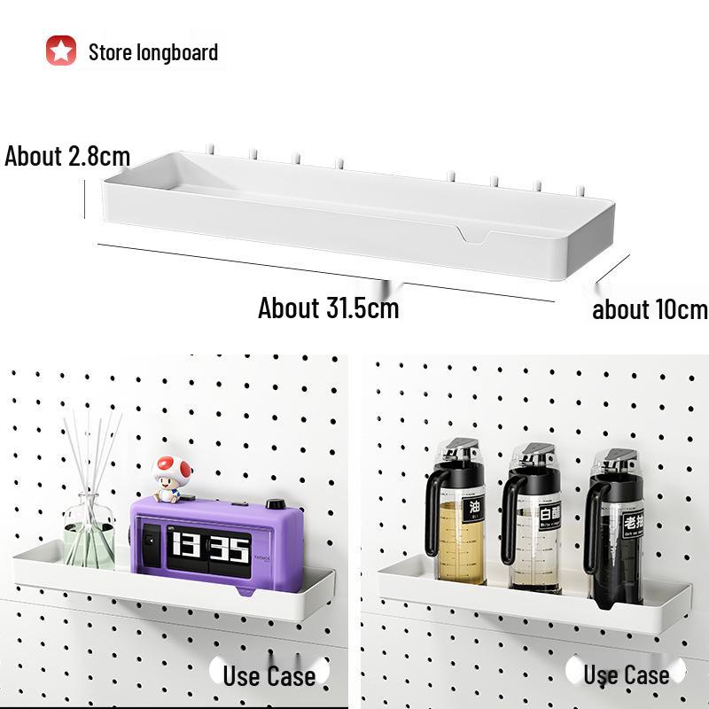 Pegboard Wall Organizer with Hooks - No-Drill Storage Rack for Entryway or Study Room.