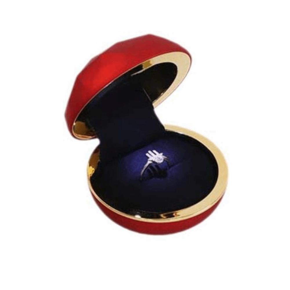 Luxury LED Ring Display Box Decoration Couple Rings Holder  Valentine s Day Red Ring Box