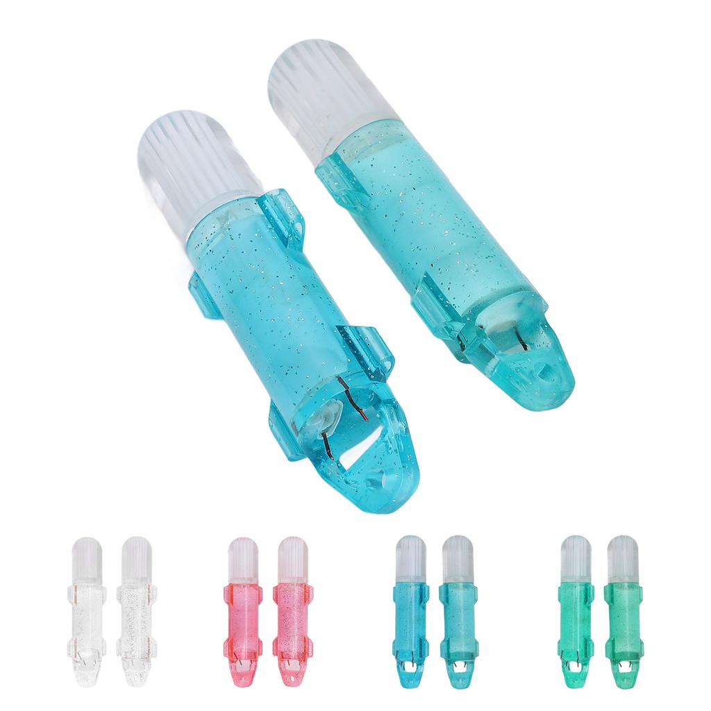 2PCS Underwater Fishing Light Fiber Optic LED Deep Drop Fishing Light Flashing Attractants Fish Lamp