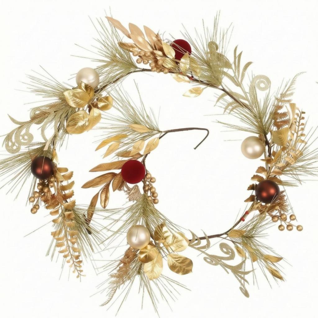 Christmas Garland with Ornaments Flexible Artificial Reusable for Mantel