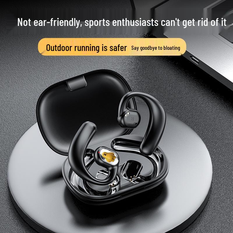 New Bone Conduction Bluetooth Sports Earphones with Dual Ear, Non-In-Ear Design, Digital Display, and Sweatproof.